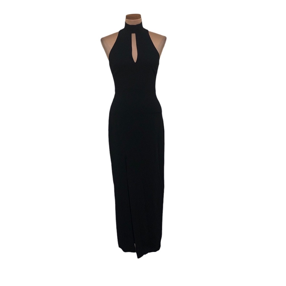 Cinq A Sept Juniper Maxi Dress Size 4 Black Cutout Bust Formal Column Gown